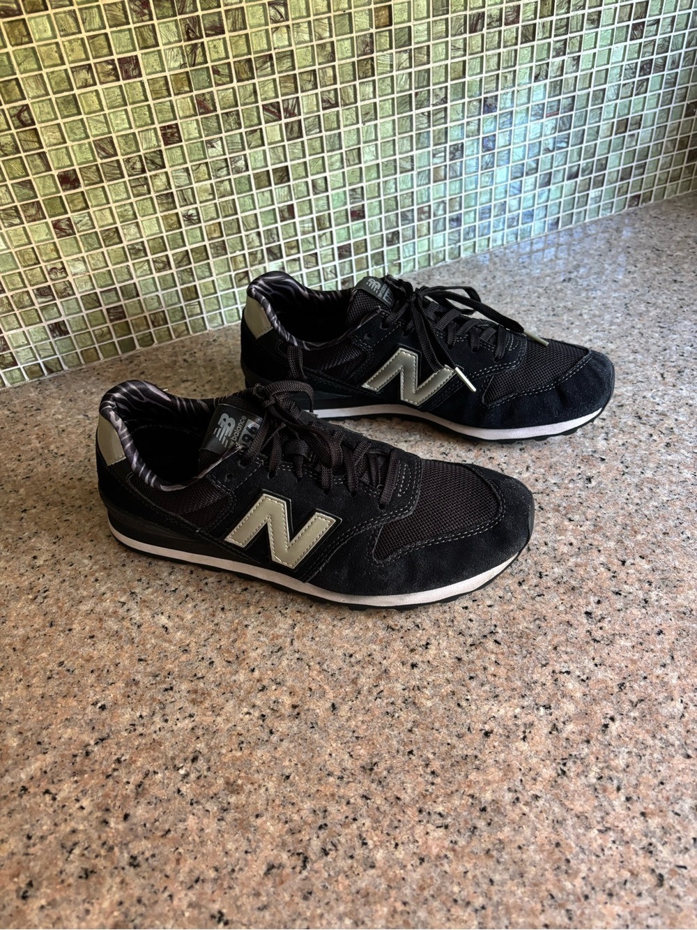 New Balance Black with Silver Accent Low-Top Sneakers